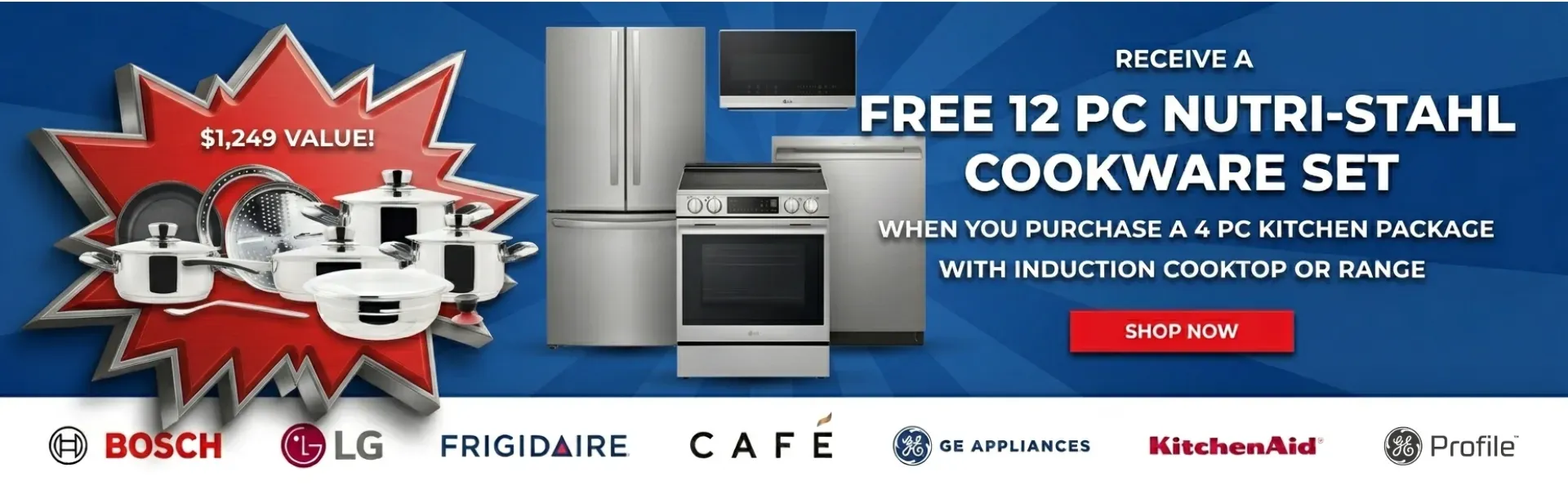 FREE 12 Piece Induction Cookware Set with Purchase of 4 piece Induction Kitchen Package